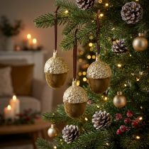 položky Žaludy na zavěšení, adventní, ozdoba na stromeček, podzimní dekorace V6,5cm Ø4cm 6 ks