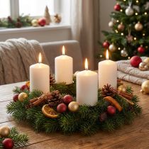 položky Pilířové svíčky bílé adventní svíčky malé svíčky 70/50mm 24 ks