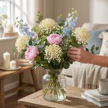 položky Hydrangea pupen branch 55cm cream 6ks