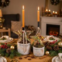 položky Vánoční ozdoby na stromeček, adventní dekorace, přívěsek hvězda zlatý Š15cm 8 kusů