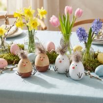 položky Easter Chick Chick Easter Egg Feathers White Natural H9cm 4 ks