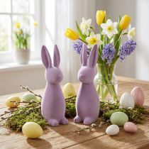 položky Dekorativní velikonoční zajíček – 2. volba – Flocked Lilac V29,5cm 2 ks