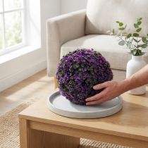 položky Ozdobná koule ve fialové rostlině koule umělá Ø18cm 1 ks