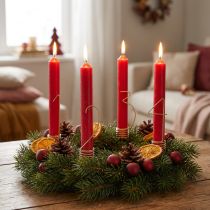 položky Adventní svíčková dekorace s čísly 1-4 matně zlatá kovová V10cm 4 ks
