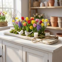 položky Dřevěný tác, tác se šňůrou, přírodní dřevo mytá bílá, shabby chic L60cm