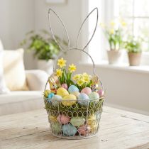 položky Velikonoční košík drátěný košík Velikonoční zajíček Shabby Ø12cm V26,5cm