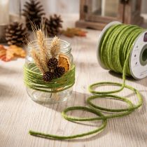 položky Vlněná šňůra Wick Thread plstěná šňůra mechově zelená 3mm 100m