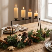 položky Svícen Černý Svícnový adventní věnec L38cm H31cm