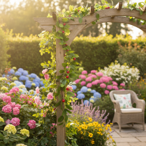 položky Umělá girlanda s třešněmi. Ideální pro přírodní dekoraci místnosti. Květinový vzhled. 160 cm.