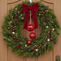 položky Červené kovové zvonky, sada 3 kusů, dekorativní, 14/12/8 cm