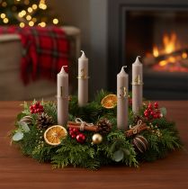 položky Sada kroužků na svíčky, kuželových svíček, čísel na adventní věnec 3 cm, 4 ks