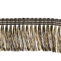 položky Černo-zlatý třásňový lem 4 cm x 25 m - Ideální pro dekoraci věnce, smuteční stuhy a vintage doplňků.