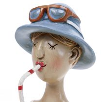 položky Koktejl ženské poprsí Modrá Bílá Dekorativní figurky V10,5cm 2ks