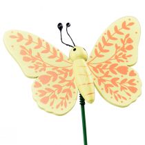 položky Jarní dekorace květinové špunty dřevěné ozdobné motýlky 24,5cm 16ks