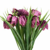 Šachovnicové květiny Fritillaria umělá fialová 29cm 6ks