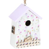 položky Jarní dekorace Birdhouse Lila White H11cm 3 ks