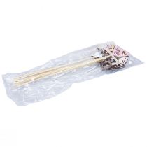 položky Jarní dekorace Květinová zátka Dřevěná dekorace ptáček 7×10cm 12 ks