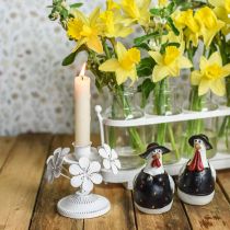 položky Jarní dekorace, kovový lustr s květinami, svatební dekorace, svícen, dekorace na stůl