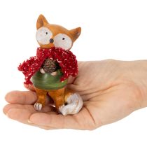 položky Dekorativní liška se šálou a šiškou, 10 cm, 2 kusy