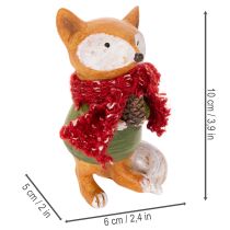 položky Dekorativní liška se šálou a šiškou, 10 cm, 2 kusy