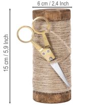 položky Cívka příze s ozdobnými nůžkami Ø6,5 cm V15 cm 2 ks Vintage styl