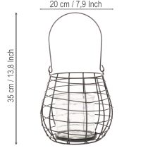 položky Zahradní lucerna se skleněným svícnem, černá, Ø20cm, V18,5cm