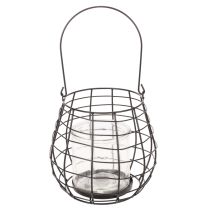 položky Zahradní lucerna se skleněným svícnem, černá, Ø20cm, V18,5cm