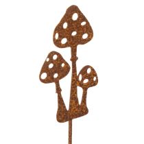 položky Zahradní kůl, zvětralá ocel, dekorativní kůl z muchomůrky, 10 cm, 6 kusů