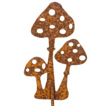 položky Zahradní kůl, zvětralá ocel, dekorativní kůl z muchomůrky, 10 cm, 6 kusů