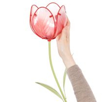 položky Skleněný zahradní kolík z tulipánů - krásná dekorace do zahrady a na balkon, 94 cm
