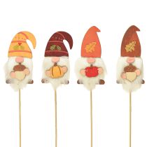 položky Garden Stakes Gnome Podzimní dekorace Dřevo Assorted 39cm 8 ks
