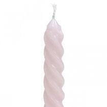 Svíčky kroucené spirálové svíčky růžové Ø2,2cm V30cm 2ks