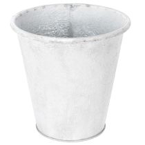 položky Okrasný květináč, kovový květináč, bílý, Ø18,5 cm, V18 cm