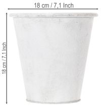položky Okrasný květináč, kovový květináč, bílý, Ø18,5 cm, V18 cm