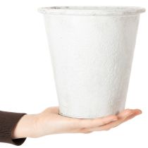položky Okrasný květináč, kovový květináč, bílý, Ø18,5 cm, V18 cm