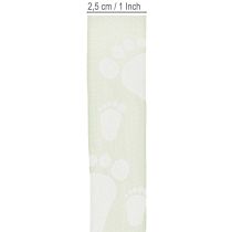 položky Dárková stuha dekorace na nožičky miminka křest zelená 25mm 16m