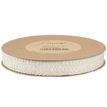 položky Dárková stuha Krémová pletená papírová stuha 20mm 10m