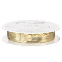 položky Zlatá dárková stuha s drátěným okrajem, šířka 15 mm, délka 25 m