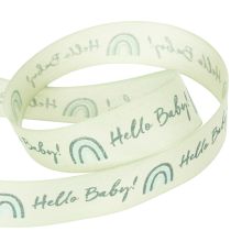 položky Dárková stuha Hello Baby ozdobná stuha křtinová zelená 25mm 16m
