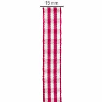položky Dárková stuha červená kostkovaná 15mm 20m