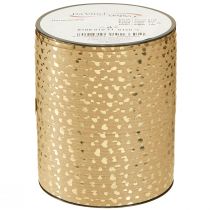 položky Dárková stuha curlingová stuha se srdíčky zlatohnědá 10mm 100m