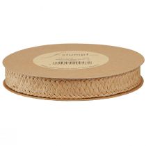 položky Dárková stuha papírová pletená přírodní papírová stuha 20mm 10m