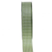položky Dárková stuha kostkovaná zelená 25mm 20m