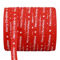 položky Dárková stuha červená “Merry Christmas” bavlna 10mm 100m