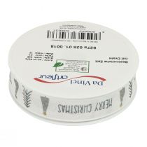 položky Dárková stuha Vánoční Veselé Vánoce šedá 25mm 18m