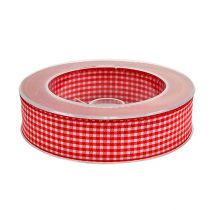položky Dárková stuha diamanty červeno-bílá 25mm 20m