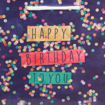 položky Dárková taška narozeninová “Happy Birthday” papír 18×10×23cm 2ks