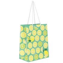 položky Dárková taštička papírová citronová taštička s uchy 18×10×23cm 2ks
