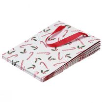 položky Vánoční dárková taška s uchy červená bílá 24×18×8cm 4ks