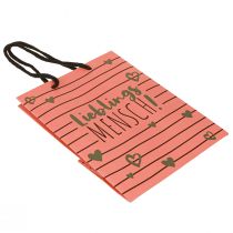 položky Dárková taška se srdíčky papír „Oblíbená osoba“ 18×10×23cm 2ks